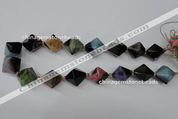 CAG5502 15.5 inches 22*22mm faceted bicone agate gemstone beads