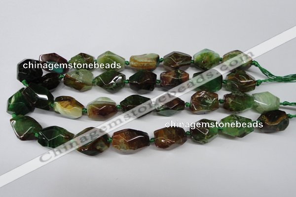 CAG5505 15.5 inches 15*20mm – 20*25mm faceted nuggets agate beads