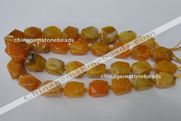 CAG5509 15.5 inches 16*17*22mm faceted nuggets agate beads