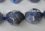 CAG5516 15.5 inches 18*22mm faceted nuggets agate gemstone beads