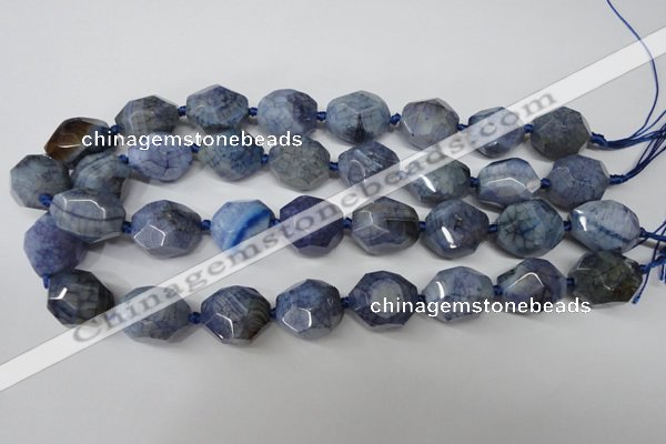 CAG5516 15.5 inches 18*22mm faceted nuggets agate gemstone beads