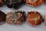 CAG5517 15.5 inches 18*22mm faceted nuggets agate gemstone beads