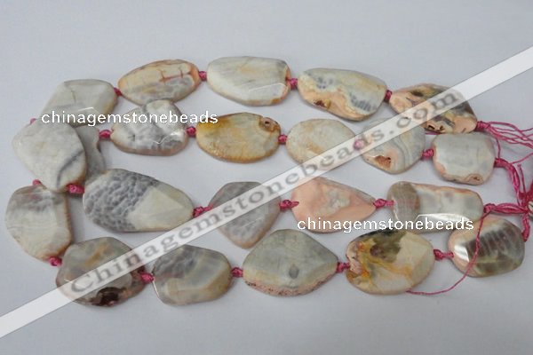 CAG5535 15.5 inches 25*30mm - 25*38mm freeform agate gemstone beads