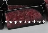 CAG5543 15.5 inches 15*15*40mm cuboid agate druzy geode beads