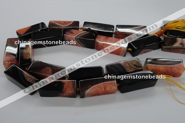 CAG5549 15.5 inches 15*15*40mm cuboid agate druzy geode beads