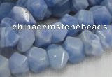 CAG557 16 inches 8*12mm faceted freeform blue agate beads wholesale