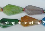 CAG5570 15 inches 12*23mm - 15*25mm faceted nuggets agate beads