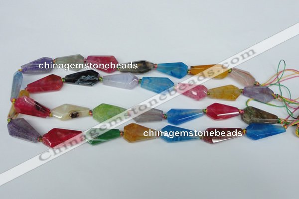 CAG5570 15 inches 12*23mm - 15*25mm faceted nuggets agate beads