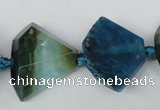 CAG5576 15 inches 20*25mm faceted triangle dragon veins agate beads