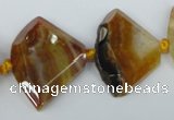 CAG5580 15 inches 20*30mm faceted triangle dragon veins agate beads