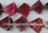 CAG5581 15 inches 15*20mm faceted triangle dragon veins agate beads