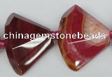 CAG5582 15 inches 25*32mm faceted triangle dragon veins agate beads