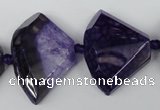 CAG5583 15 inches 20*30mm faceted triangle dragon veins agate beads