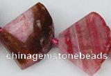 CAG5584 15 inches 30*40mm faceted triangle dragon veins agate beads