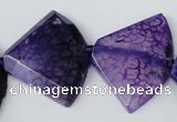 CAG5587 15 inches 30*40mm faceted triangle dragon veins agate beads