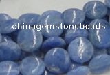 CAG559 16 inches 12mm flat round blue agate gemstone beads wholesale