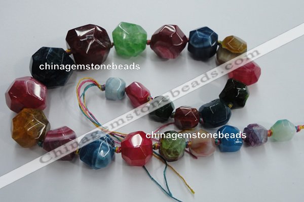 CAG5590 15 inches 10*12mm - 25*27mm faceted nuggets agate beads