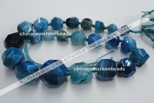 CAG5591 15 inches 10*12mm - 25*27mm faceted nuggets agate beads