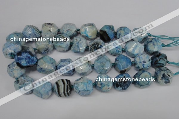 CAG5598 15 inches 20mm faceted nuggets agate gemstone beads