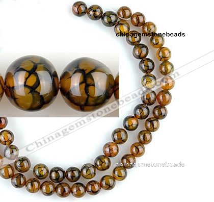CAG56 5pcs 12mm&13mm round dragon veins agate beads wholesale