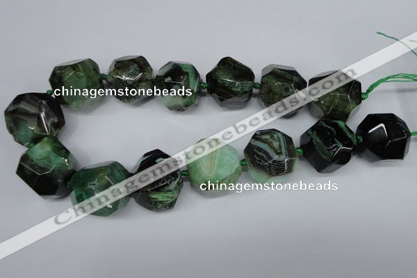 CAG5602 15 inches 25*30mm faceted nuggets agate gemstone beads