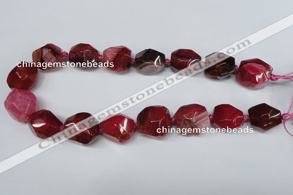 CAG5605 15 inches 18*20mm faceted nuggets agate gemstone beads