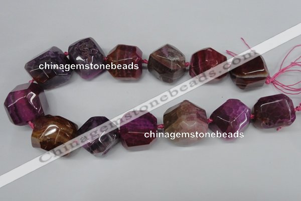 CAG5606 15 inches 25*28mm faceted nuggets agate gemstone beads