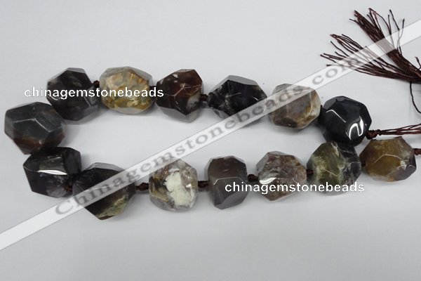 CAG5608 15 inches 20*22mm - 25*30mm faceted nuggets agate gemstone beads