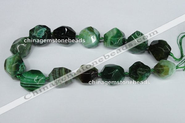 CAG5609 15 inches 22*25mm faceted nuggets agate gemstone beads