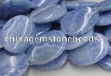 CAG561 16 inches 15*20mm oval blue agate gemstone beads wholesale