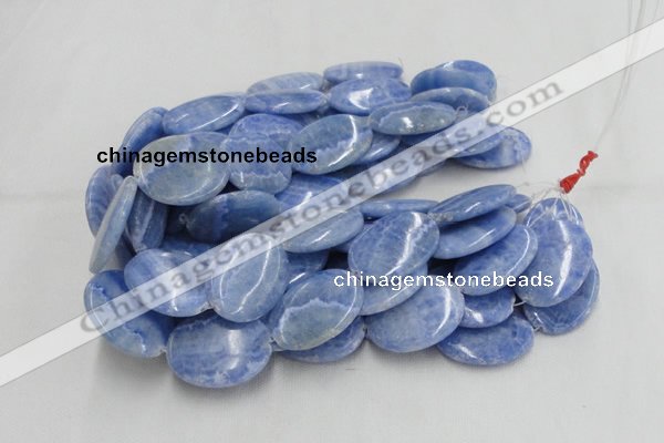 CAG561 16 inches 15*20mm oval blue agate gemstone beads wholesale