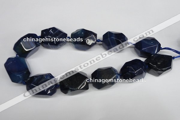 CAG5613 15 inches 25*30mm faceted nuggets agate gemstone beads