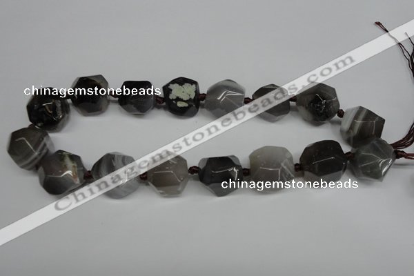 CAG5615 15 inches 20mm faceted nuggets agate gemstone beads