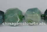 CAG5616 15 inches 20mm faceted nuggets agate gemstone beads