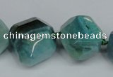 CAG5617 15 inches 24mm faceted nuggets agate gemstone beads