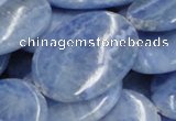 CAG562 16 inches 30*40mm oval blue agate gemstone beads wholesale