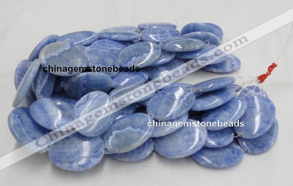 CAG562 16 inches 30*40mm oval blue agate gemstone beads wholesale