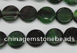 CAG5625 15 inches 12mm flat round dragon veins agate beads