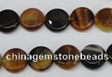 CAG5626 15 inches 12mm flat round dragon veins agate beads