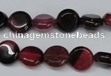 CAG5628 15 inches 12mm flat round dragon veins agate beads