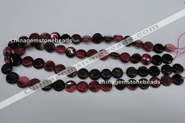 CAG5628 15 inches 12mm flat round dragon veins agate beads