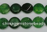 CAG5629 15 inches 12mm flat round dragon veins agate beads