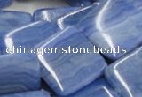 CAG563 16 inches 30*30mm square blue agate gemstone beads wholesale