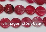 CAG5630 15 inches 12mm flat round dragon veins agate beads