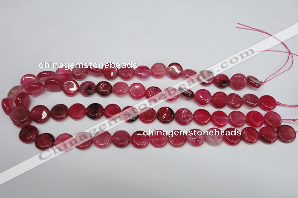 CAG5630 15 inches 12mm flat round dragon veins agate beads