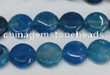 CAG5631 15 inches 12mm flat round dragon veins agate beads