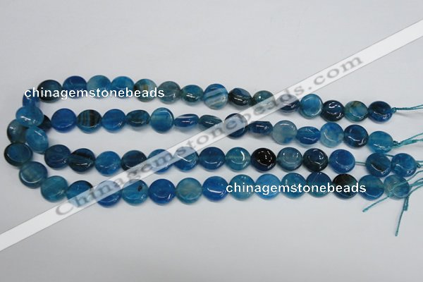 CAG5631 15 inches 12mm flat round dragon veins agate beads