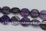 CAG5632 15 inches 12mm flat round dragon veins agate beads