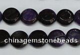 CAG5633 15 inches 12mm flat round dragon veins agate beads