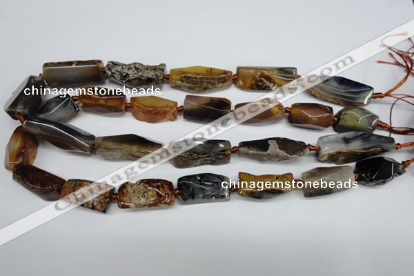 CAG5637 15 inches 13*20mm - 15*35mm faceted nuggets agate beads